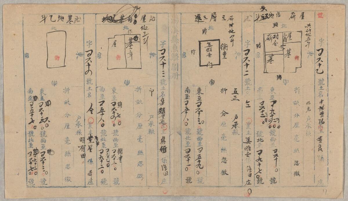图片3.汤溪县鱼鳞图册   晚清雕版填写本草册胡家庄鱼鳞图册（屋、基）_1.jpg