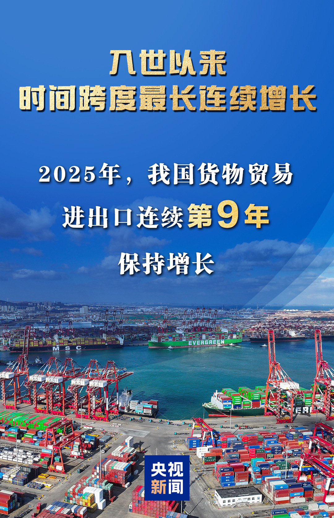 连续第九年增长!一组图看我国2025年外贸进出口成绩单